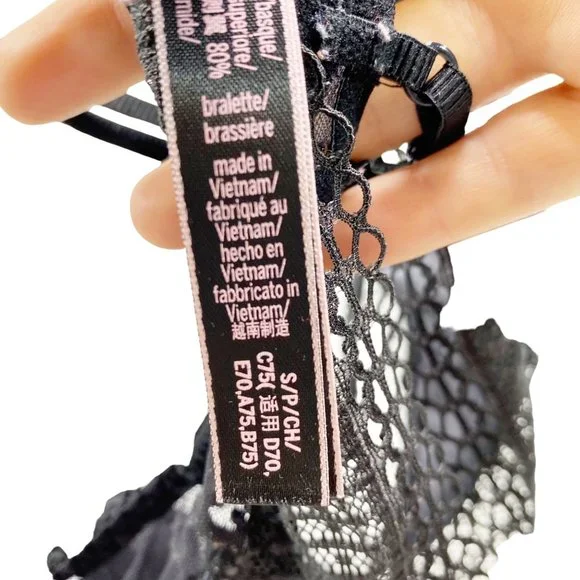 Victoria's Secret Black Lace Triangle Bralette S - Picture 7 of 8